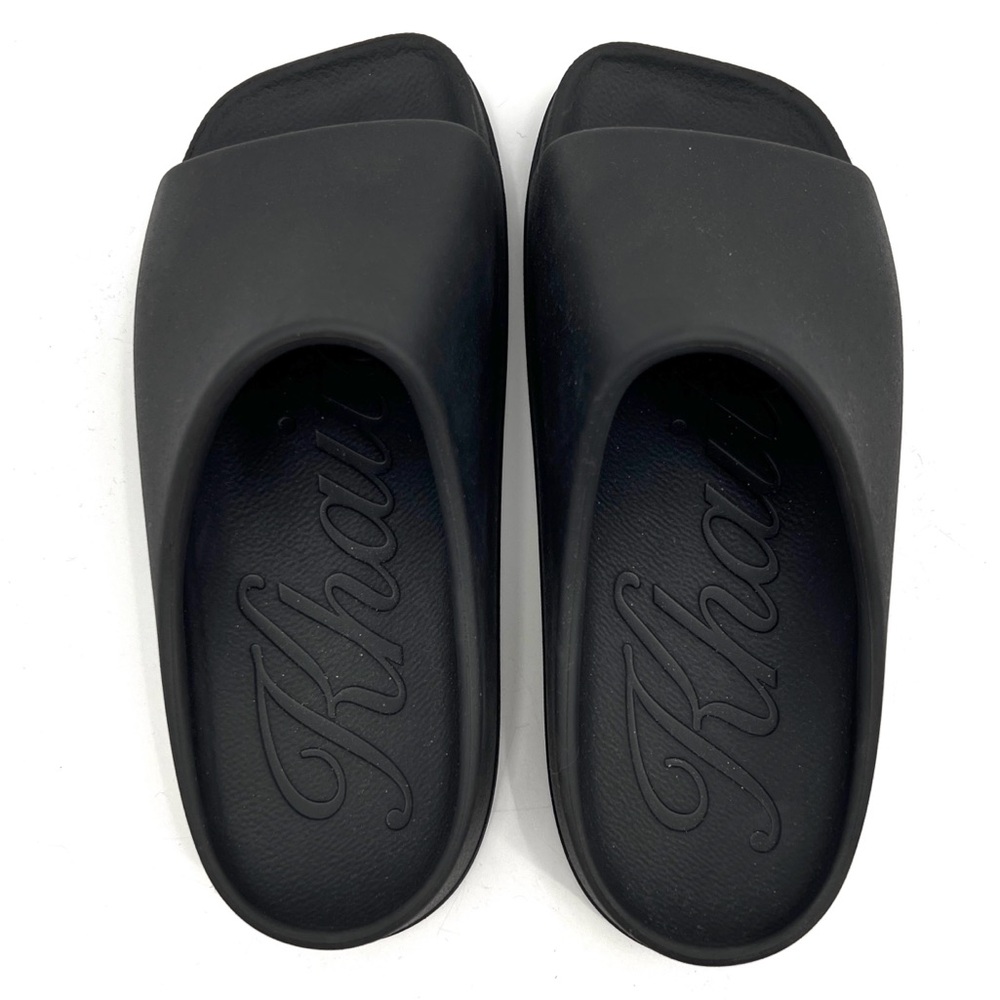 Khaite Brighton Rubber Slides Women's Size: 6 hick Rubber black slides Shoes